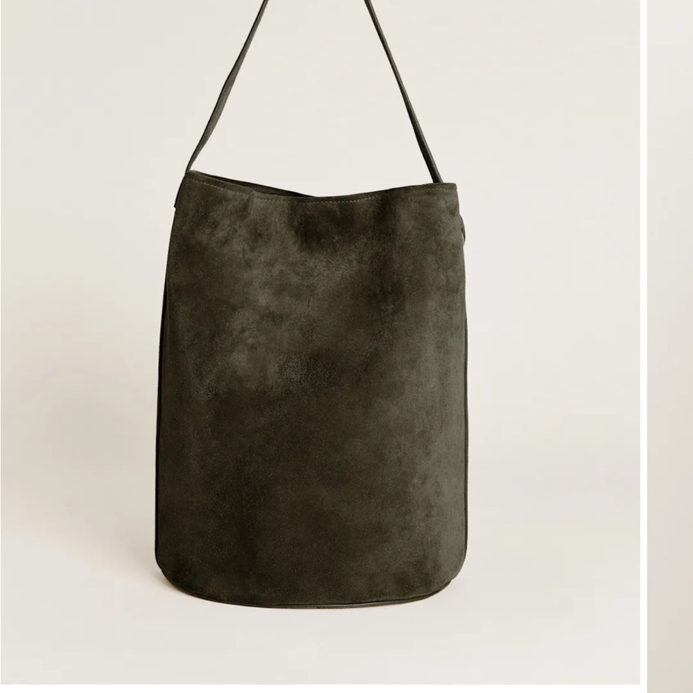 Olive Suede Shoulder Bag - Picture 3 of 3